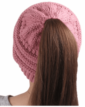 Warm Knitted Ponytail Beanie Hat