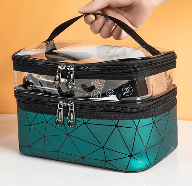 Unique Dual Compartment Cosmetic Bag For Home & Travel