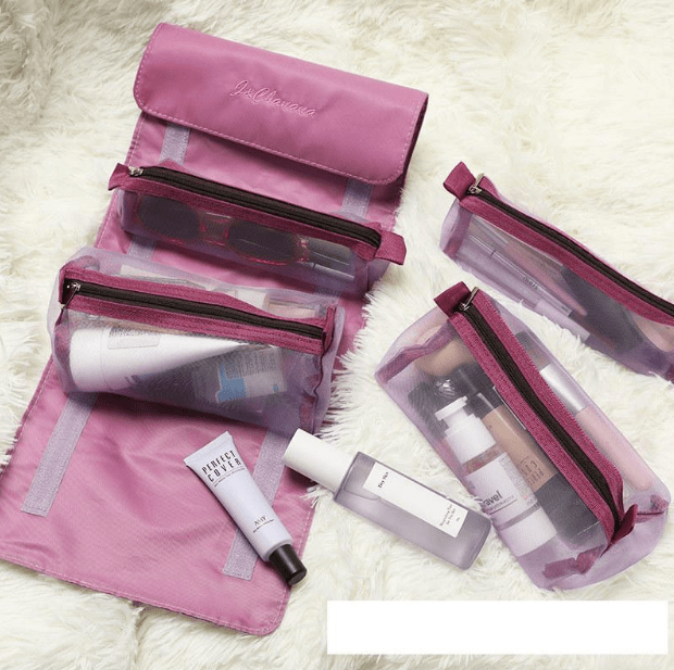 NEW 4-in-1 Roll-Up Mesh Detachable Cosmetics Pouch