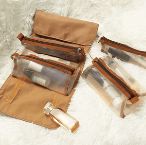 NEW 4-in-1 Roll-Up Mesh Detachable Cosmetics Pouch